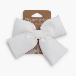 Fermaglio con fiocco in raso Bianco
