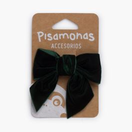 Fiocco in velluto clip becco d'anatra Verde Bottiglia