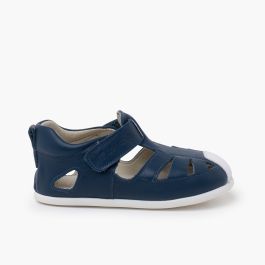 Sandalo morbida nappa sottile suola Blu navy