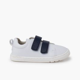 Sneakers barefoot strisce strappo intercambiabili Bianco e Blu