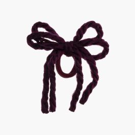 Scrunchie bambina in pizzo di lana Bordeaux
