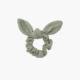 Elastico scrunchie in micropana glitterato con fiocco Verde