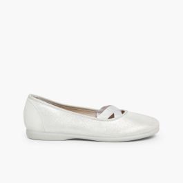 Ballerine da bambina con brillantini Argento