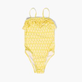 Costume intero per bambina in licra Foglie