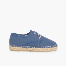 Blucher di tela con base espadrillas Azzurro