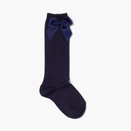 Calzini alti Condor cotone con fiocco  Blu