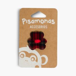 Elastico con orso e stile scozzese Rosso