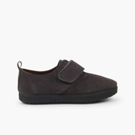 Scarpe blucher casual scamosciate con chiusura a strappo Grigio