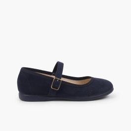 Scarpe con cinturino fibbia impuntura Blu