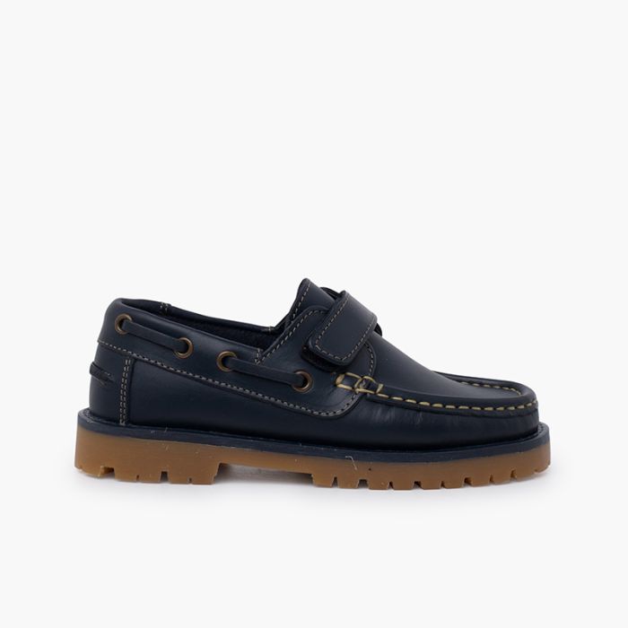 Scarpe da barca Bambino chiusura a strappo