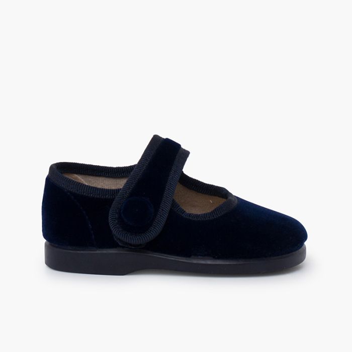 Ballerine Cinturino in Velluto con Bottone Pisamonas