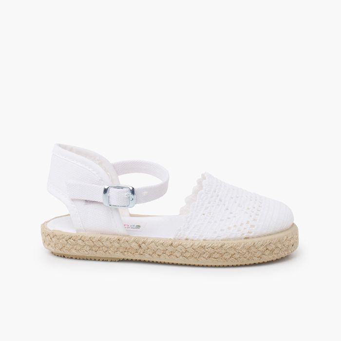 Espadrillas ricamate per bambine con fibbia
