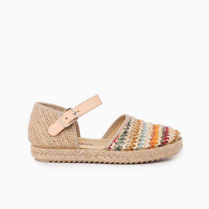 Espadrillas Bambina Rafia Multicolore