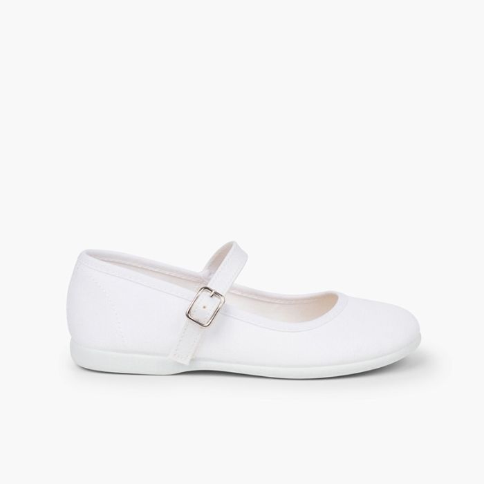 Scarpe con cinturino tela chiusura fibbia
