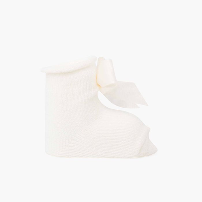 Stivaletti calzino neonato con fiocco