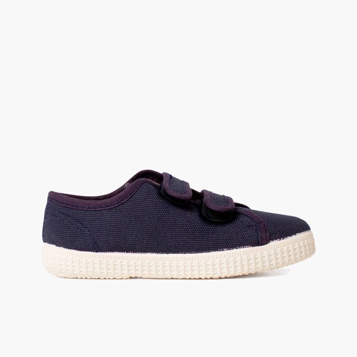 Sneakers in tela riciclata con chiusura a strappo