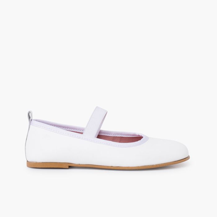 Ballerine cerimonia nappa con cinturino elastico