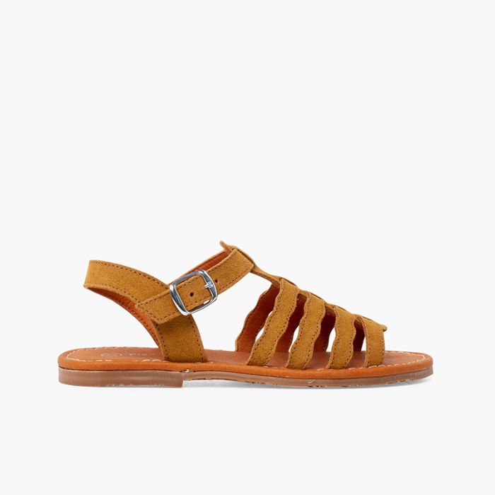 Sandali gladiatore in scamosciato con fibbia