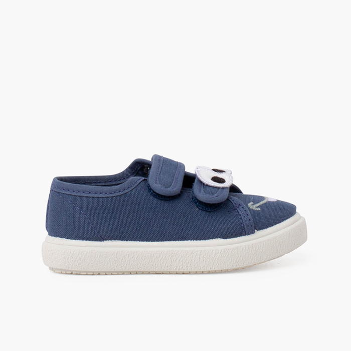 Sneakers occhi con doppia chiusura a strappo