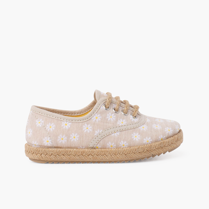 Margherite Blucher con lacci e suola di juta
