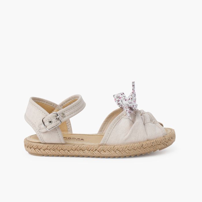 Espadrillas con fiocco Liberty e chiusura con fibbia