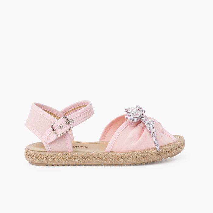 Espadrillas con fiocco Liberty e chiusura con fibbia