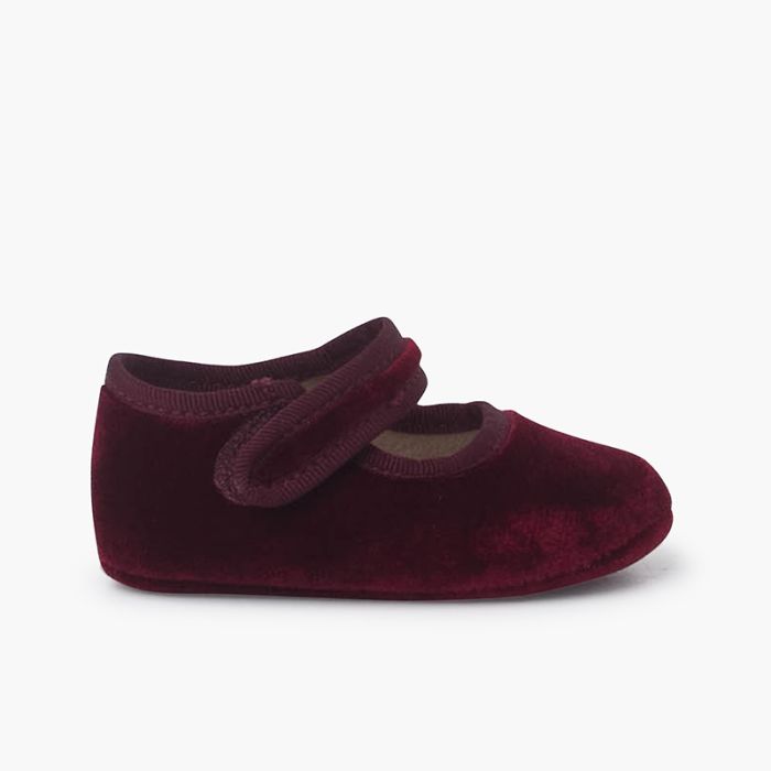 Ballerine con cinturino in velluto per bambini