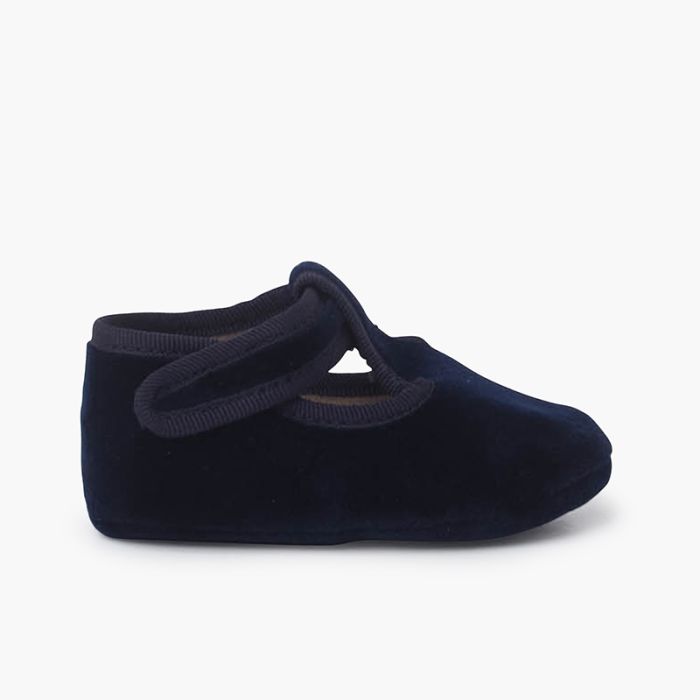 Scarpine Occhio di Bue in velluto chiusura a strappo