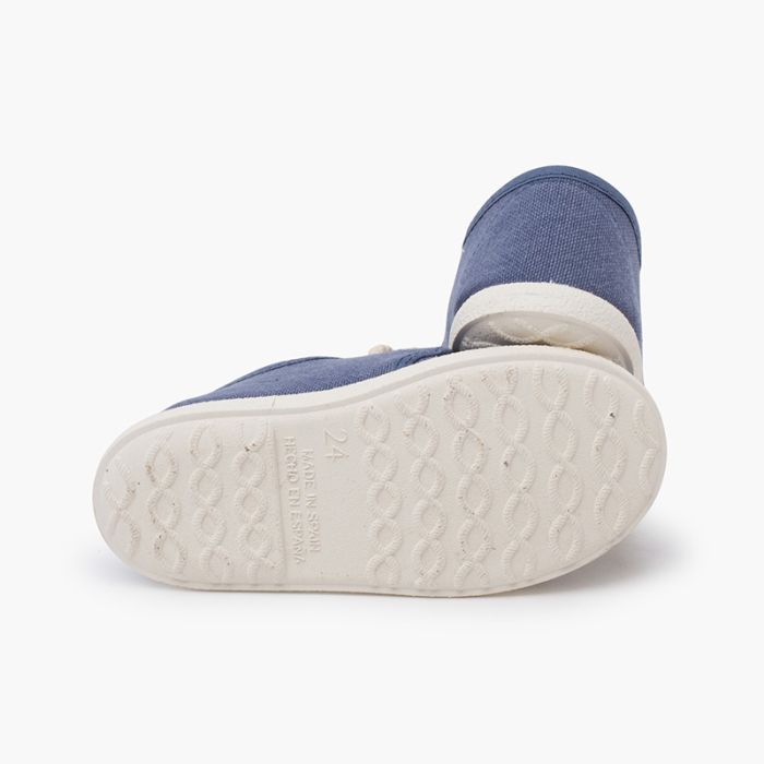 Scarpe da barca tela eco suola bianca