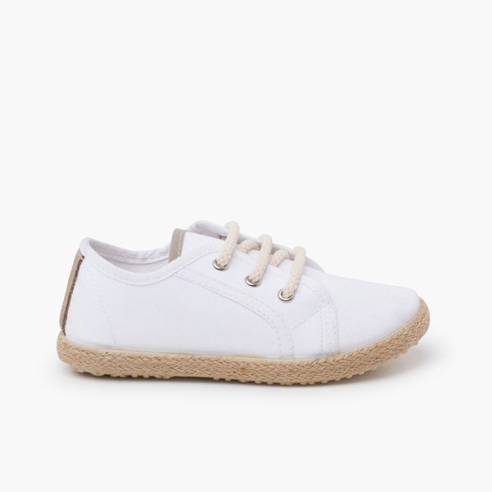 Scarpe sportive tela lacci stile espadrillas