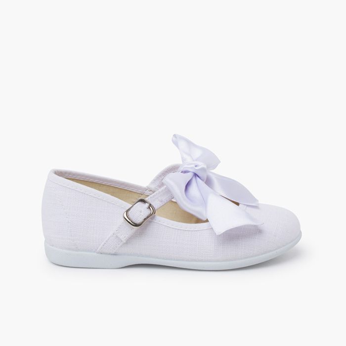 Ballerine con cinturino cerimonia Fiocco raso