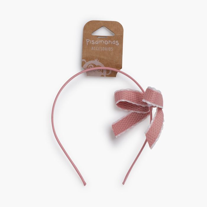 Cerchietto fiocco con bordo bianco