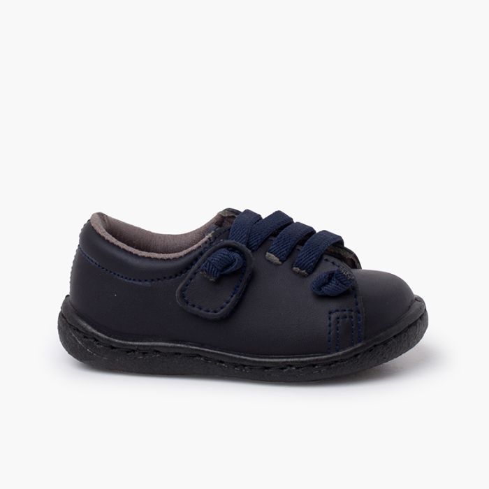 Sneakers pelle lavabile lacci elastici