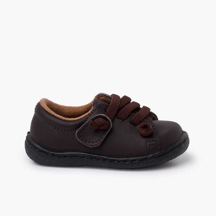Sneakers pelle lavabile lacci elastici