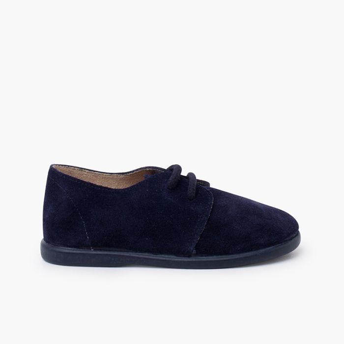 Blucher pelle scamosciata lacci bambino suola sottile