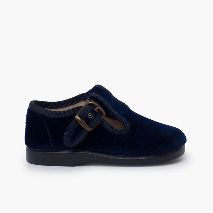Scarpe occhio di bue velluto fibbia