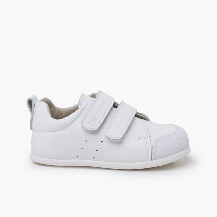 Sneakers morbide in pelle con doppia chiusura a strappo