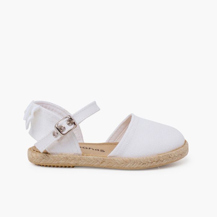Espadrillas cerimonia fiocco posteriore gros-grain