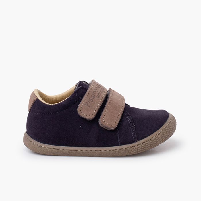 Sneakers barefoot pelle scamosciata chiusura a strappo