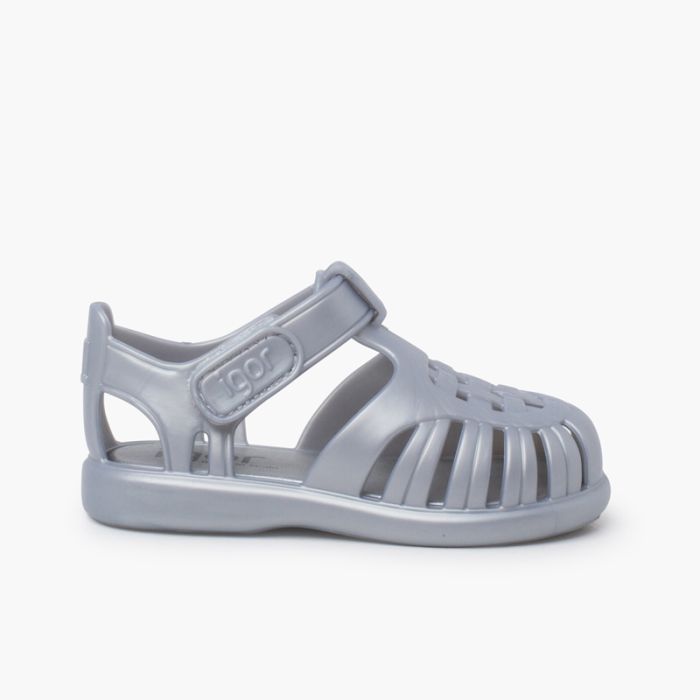 Sandali Tobby metallizzati chiusura a strappo
