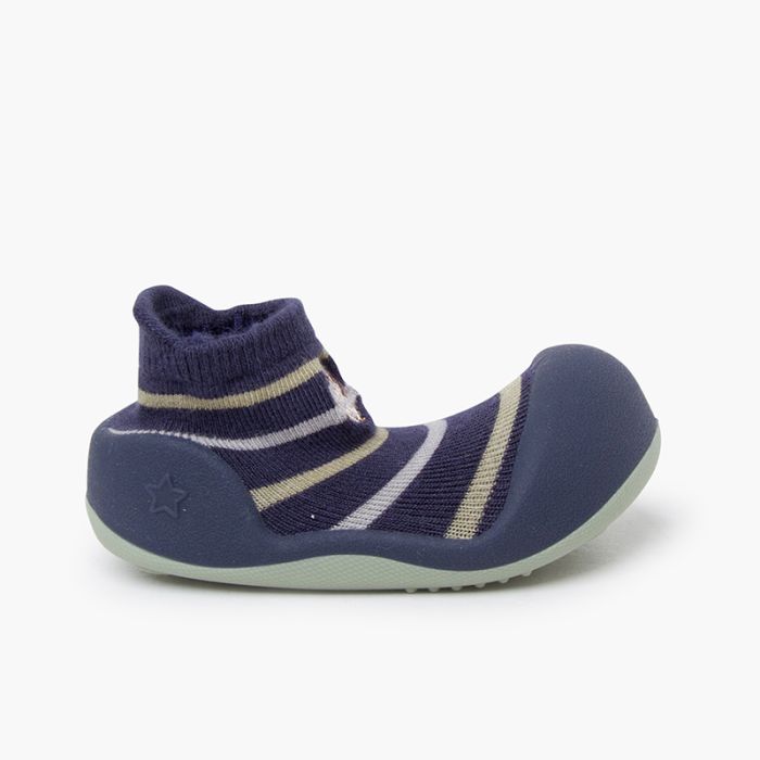 Scarpe neonato punta tonda righe Riccio