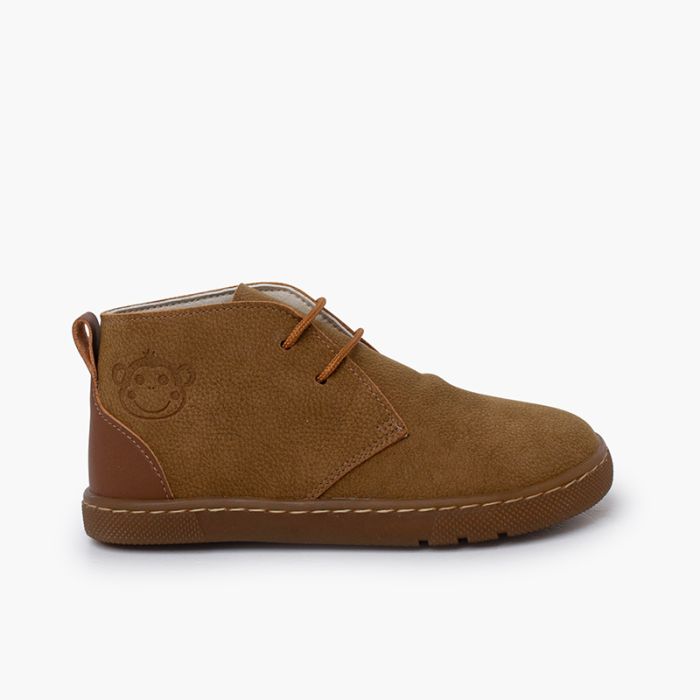 Stivaletti bambino barefoot lacci tallone pelle