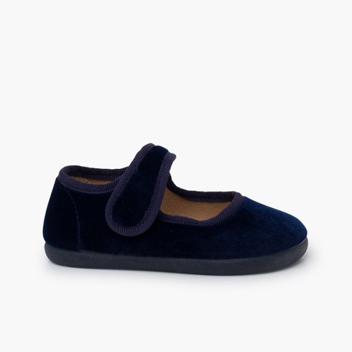Ballerine barefoot velluto cinturino a strappo