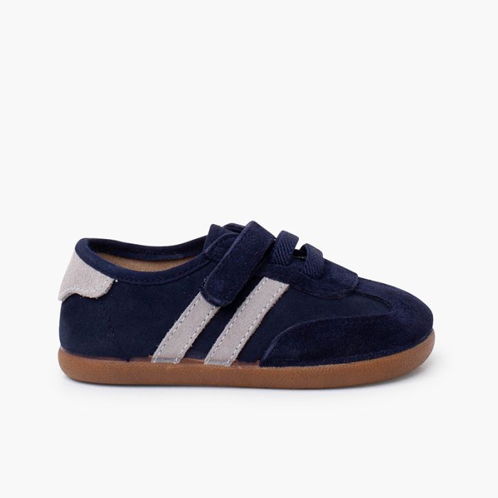 Sneakers barefoot strisce laterali chiusura a strappo