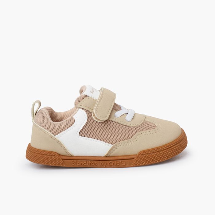 Sneakers microfibra Blanditos suola caramello