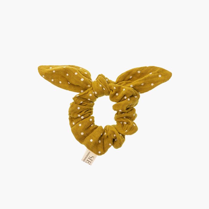 Scrunchie elastico con fiocco a pois