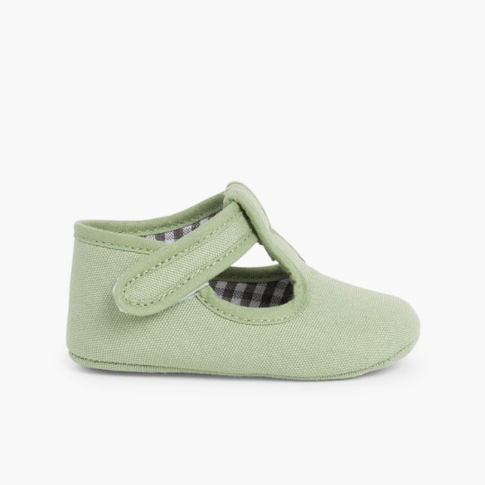 Scarpine neonato tela chiusura a strappo 