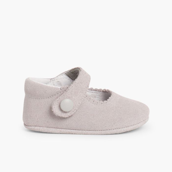 Scarpe/Scarpine Bambina Neonata Scamosciate chiusura a strappo