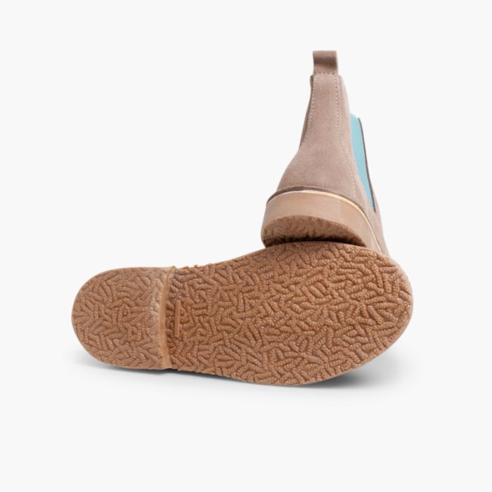 Stivaletti scamosciati Chelsea bambini e donna con elastico colorato