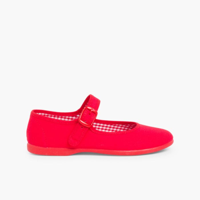 Scarpe Ballerine cinturino Bambina Tela Fibbia Taglie Grandi